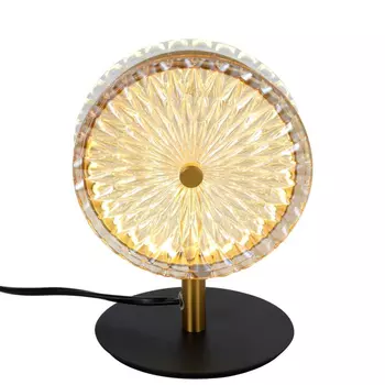Настольная лампа с плафоном из рельефного стекла Peony Glass Bronze