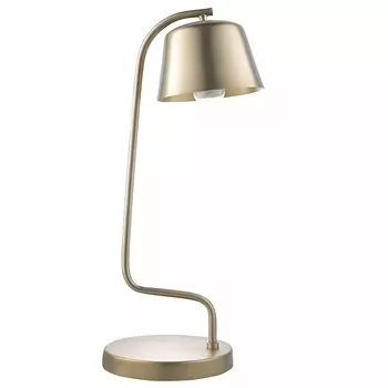 Настольная лампа золотистая на изогнутом основании Golden Lamp on Curved Base