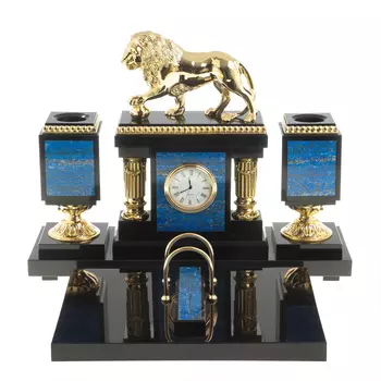 Настольный письменный набор из лазурита с декором в виде льва Golden Lion