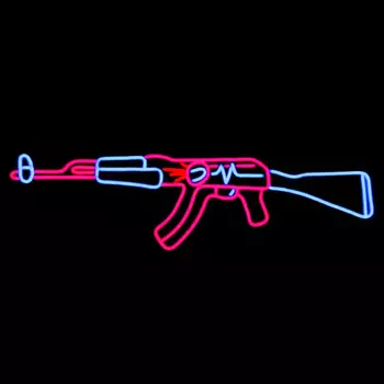 Неоновая настенная лампа Machine Gun Neon Wall Lamp