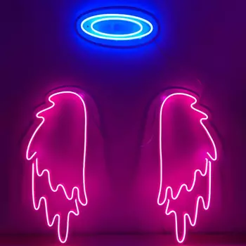 Неоновая настенная лампа Pink Wings Neon Wall Lamp