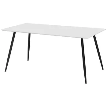 Обеденный стол с белой прямоугольной столешницей Rosio Dinner Table