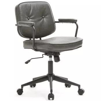 Офисное кресло в винтажном стиле на колёсах Glenn Dark Grey Chair