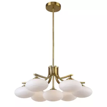 Oval Balls Mushrooms Chandelier 7 Brass