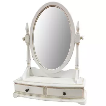Овальное настольное зеркало из массива дерева Guirlande de Roses Mirror