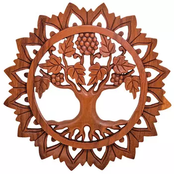 Панно из дерева круглое Osier Panel With Trees