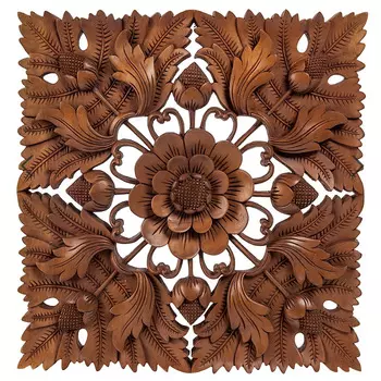 Панно из дерева квадратное Flower Panel With Trees