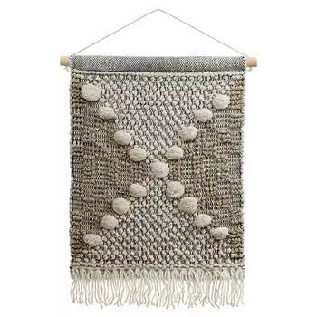 Панно из шерсти и хлопка с узором Beige Calista Orbit