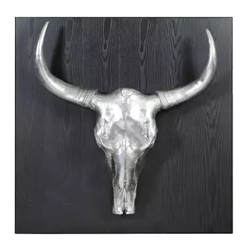 Панно Серебряный Череп с рогами