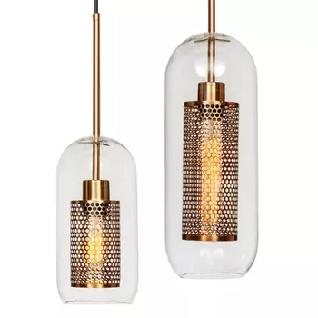 Perforation Pendant Lamp Gold Oval