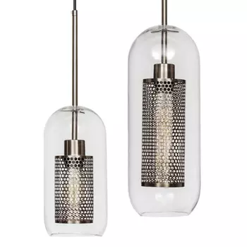 Perforation Pendant Lamp Nickel Oval