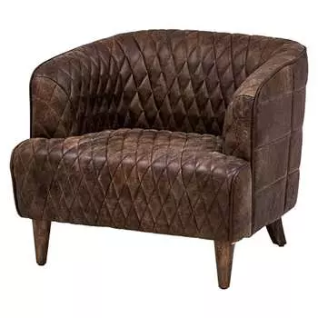 Philadelphia Armchair Кресло из Коричневой Винтажной Кожи