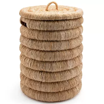 Плетеная корзина с крышкой из плетеного бананового дерева Zuwena Wicker Basket