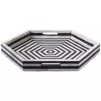 Поднос Geometric Инкрустация кость