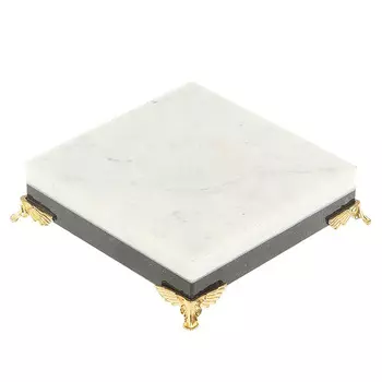 Подставка под шар квадратная из натуральных камней Змеевик Мрамор на ножках Natural Stone Sphere Stands