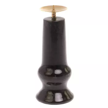 Подсвечник из натурального камня змеевик чёрного цвета Stone Candlestick