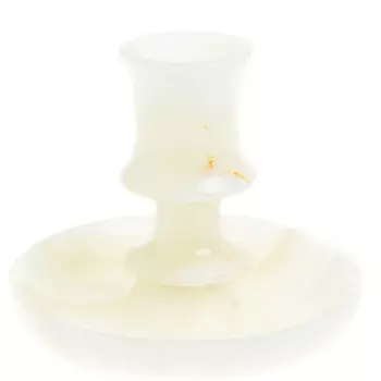 Подсвечник в виде чаши из натурального камня оникс Stone Candlestick