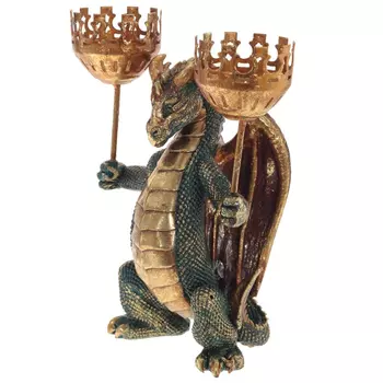 Подсвечник в виде дракона Dragon Candlestick Green Gold