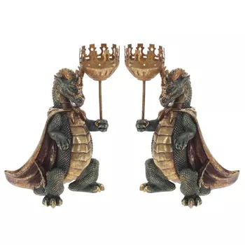 Подсвечник в виде дракона Dragon candlestick Green Gold Brown L or R