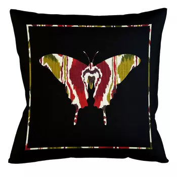 Подушка декоративная бабочка цветной узор Ikat Pattern