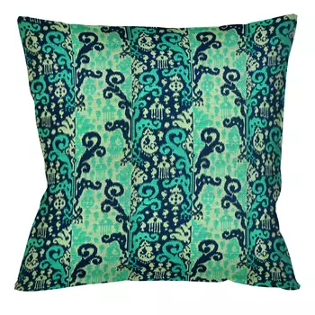 Подушка декоративная бирюзовая с орнаментом Ikat Pattern