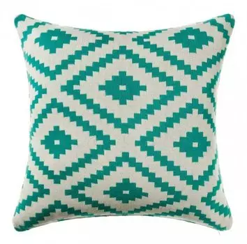 Подушка geometrical ornament бирюзовая