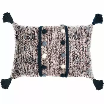 Подушка Lari Blue Ikat с кисточками