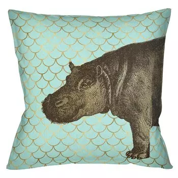 Подушка Safari light blue hippopotamus
