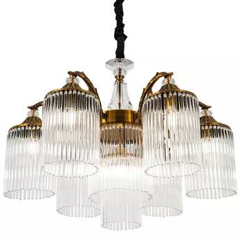 Подвесная люстра с плафонами с виде трубчатых хрустальных подвесок Cadice Chandelier 7