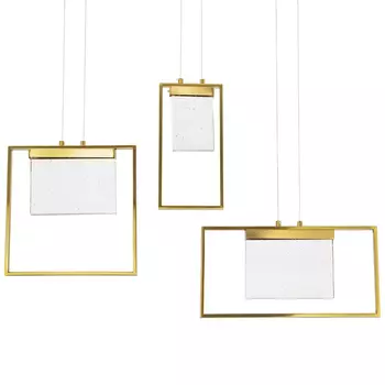 Подвесной геометрический светильник со стеклом Rectangle Geometry Trio Glass Chandelier