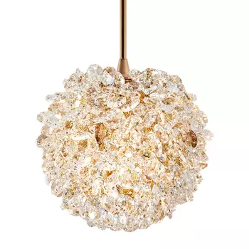 Подвесной хрустальный светильник шарообразной формы Amber Crystal Hanging Light 12