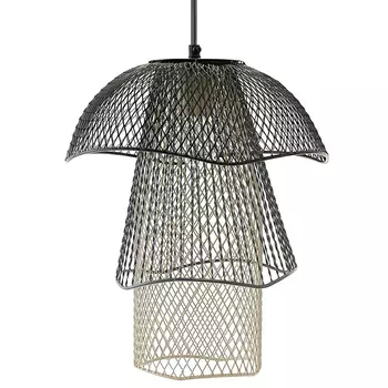 Подвесной светильник Black Grey Mesh Tube Lampshade Hanging Lamp