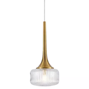 Подвесной светильник Blown Glass с прозрачным рельефным плафоном