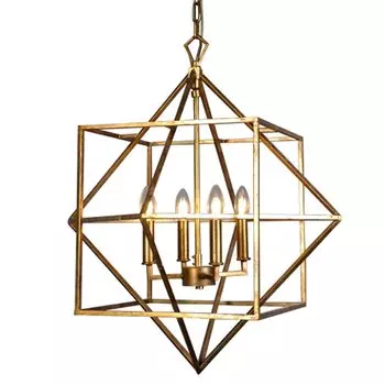 Подвесной светильник CUBIST Chandelier Gold 4 bulbs