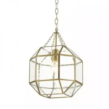 Подвесной светильник Glass & Metal Cage Pendant Gold