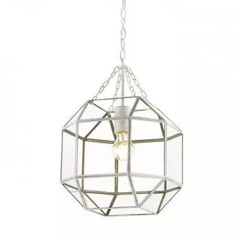 Подвесной светильник Glass & Metal Cage Pendant White