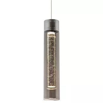 Подвесной светильник хром дымчатое стекло Sparkling Bubbles Tube Chrome Smoke Hanging Lamp