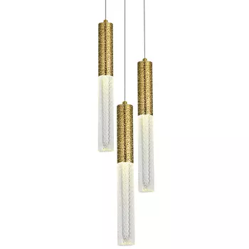 Подвесной светильник латунь Dew Drops Tube Brass Trio Hanging Lamp