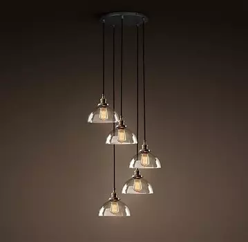 Подвесной светильник Loft Clear Glass SemiSphere Cloche 5