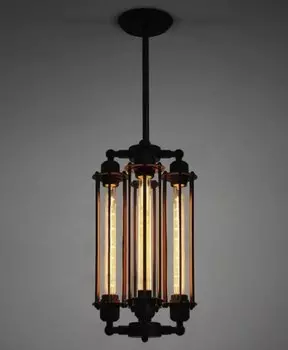 Подвесной светильник Loft Industrial Edison Cage Vertical Quatro