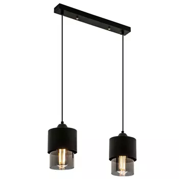 Подвесной светильник с 2-мя плафонами из дымчатого стекла Volta Flos Duo Hanging Lamp