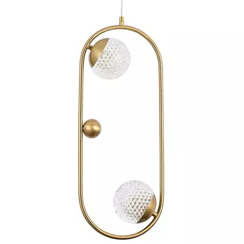 Подвесной светильник с 2-мя сферическими плафонами из рельефного акрила Pearls Suspension Hanging Lamp