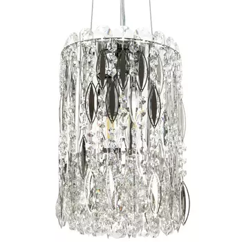 Подвесной светильник с металлическими и хрустальными подвесками Bonnay Crystal Chrome Hanging Lamp