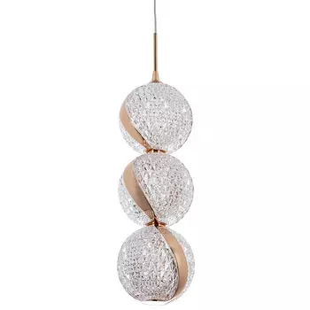 Подвесной светильник с плафонами в виде 3-х сфер из рельефного акрила Morgaine Spheres Gold Light
