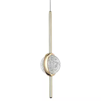 Подвесной светильник с плафоном из хрустального шара Crystal Bubbles Gold Hanging Lamp