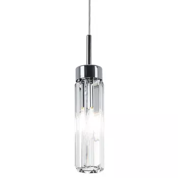 Подвесной светильник с плафоном из хрусталя Fernand Glass Chrome Hanging Lamp