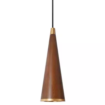 Подвесной светильник с плафоном из темного дерева WOODEN ECO