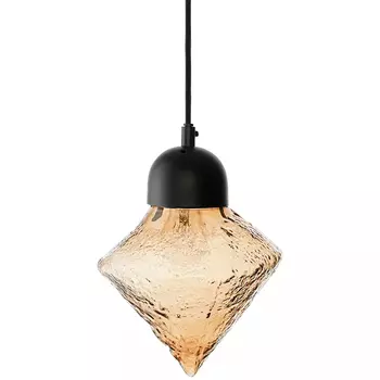 Подвесной светильник с янтарным рельефным плафоном Lamp with Frozen Glass Effect