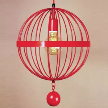 Подвесной светильник Wire Cage Pendant Spher Red