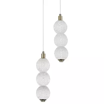 Подвесной светодиодный светильник с 2-мя плафонами Crystal Globule Hanging Lamp